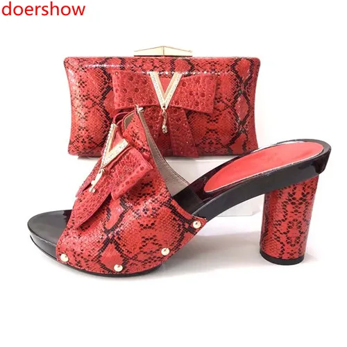 

doershow hot saleAfrican Women Matching Italian Design Shoe and Bag Set for Wedding Italian Shoes with Matching Bag Italy PYY1-9