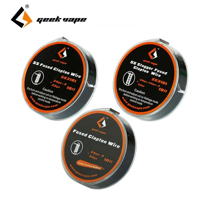 

Professional 10ft GeekVape SS Fused Clapton Wire 24GAx2+32GA vs KA1 24GAx2+32GA vs SS316L(26GA+32GA)x2+32GA DIY Coil