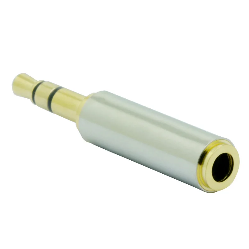 100pcs Adapter Gold 3 5 mm 3pole Male to 3 5 mm 3pole Female audio Stereo Adapter Plug Converter Headphone jack