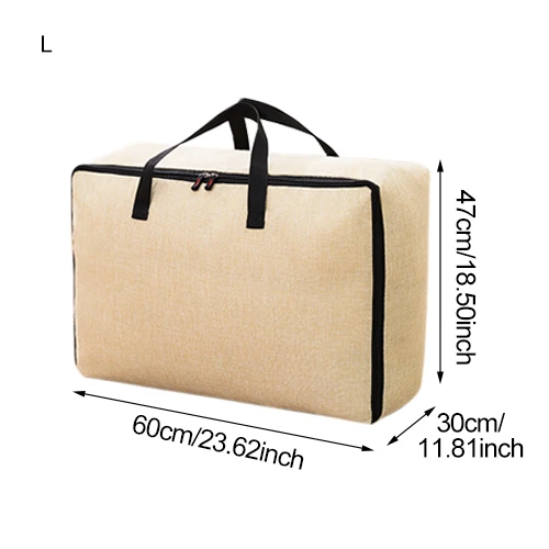 BAKINGCHEF, Портативная сумка для хранения одеяла, для путешествий, домашний гардероб, одежда, постельные принадлежности, одеяло, подушка, контейнер, компактный органайзер - Цвет: Beige L