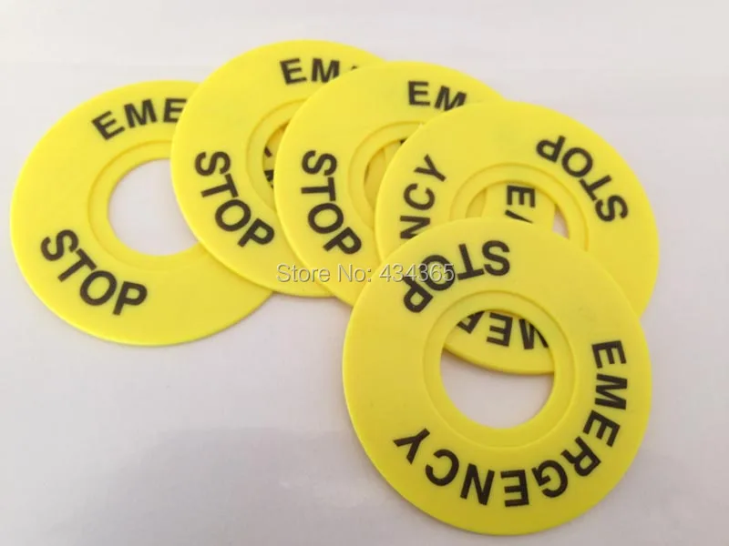 

10pcs ID22mm outer diameter 60mm Yellow Push Button Switch Emergency Stop Warning Ring