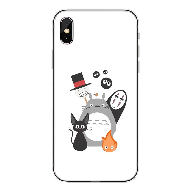Bonito Totoro Ghibli Miyazaki Anime A Viagem de Chihiro Kaonashi Soft TPU Caso de Telefone Claro Para iPhone 7 8 Plus 6 5 Max 4