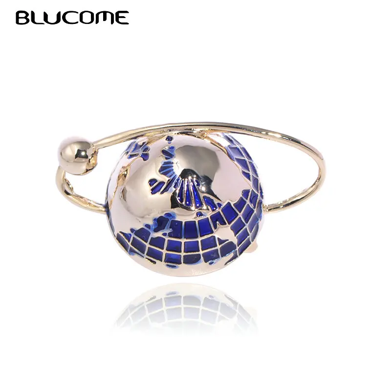 Женская Брошь в виде карты мира Blucome Золотая брошь из металлического сплава