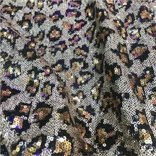 Lace116 Леопардовый принт модное платье вечерные одежды с пайетками сетчатая ткань модное пальто ткань кружева сетка украшения ткани