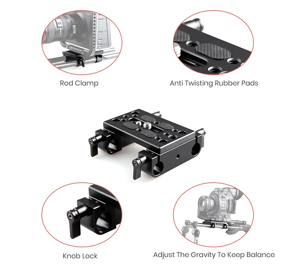 Крепление штатива для камеры SmallRig, опорная пластина с 15 мм стержневым зажимом, Railblock для поддержки стержня/БЫСТРОРАЗЪЕМНАЯ пластина Dslr-1775