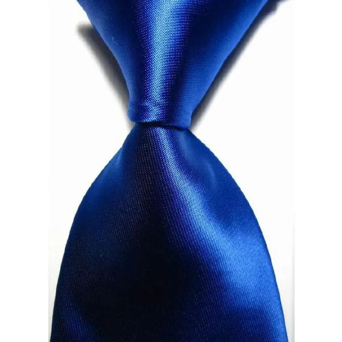 Сплошной цвет галстук подарок для мужчин Галстук шелковый 10 см ширина простой бордовый черный синий жаккард Тканые официальная одежда Бизнес Свадебная вечеринка - Цвет: Синий