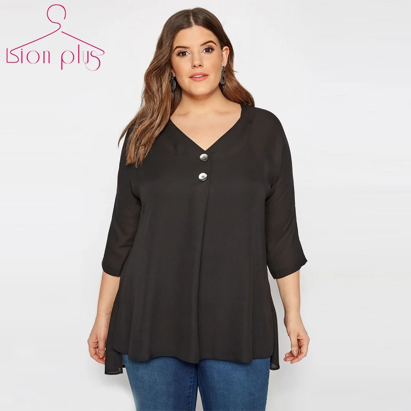 

Plus Size Women Blouses Deep V Ladies Tops Blouse 7XL 6XL 5XL Office Style Blusas Mujer De Moda 2019 Summer Oversize Clothes