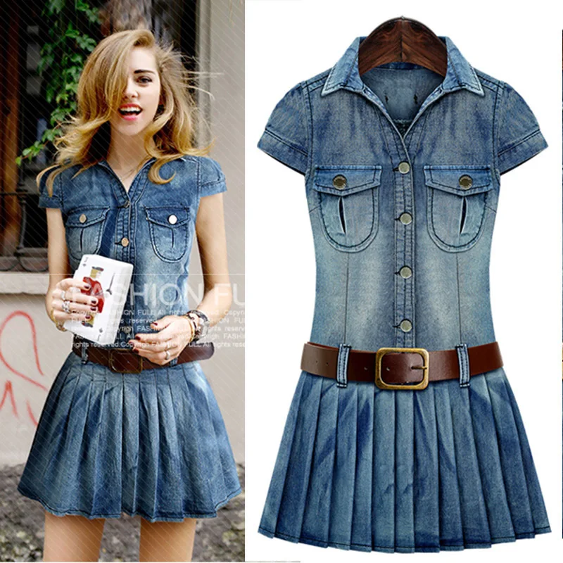 ladies blue jean dress