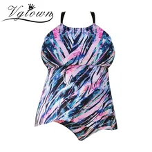 VGTOWN Новинка плюс размер 5XL женское танкини набор купальник из двух частей винтажный купальник с принтом Купальник бикини купальный костюм бикини