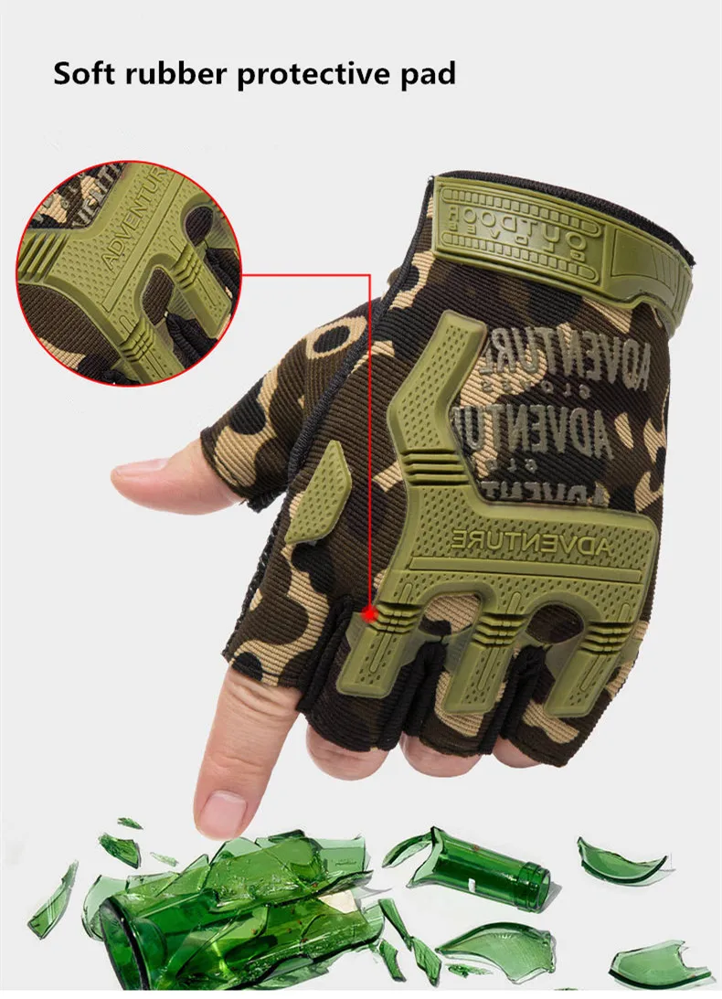 1Pair Military Fingerless Air Soft Tactical Gloves Men Half Finger for Army Sport Driving Fishing Shooting Riding Motorcycle