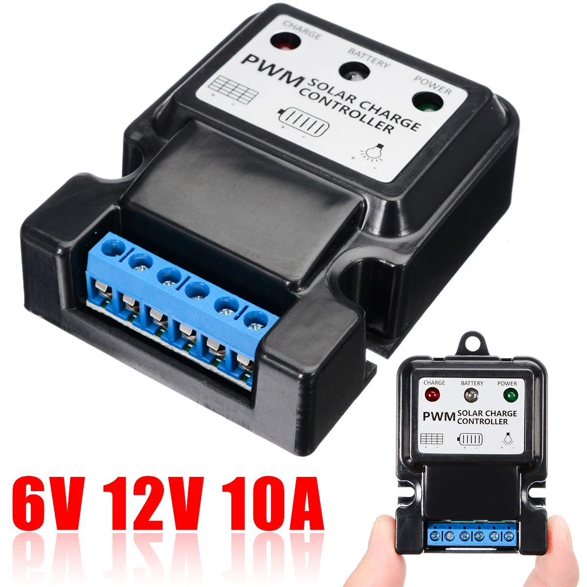 

6V 12V 10A Auto Solar Panel Charge Controller Battery Charger PWM Regulator Mayitr