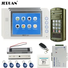 JERUAN NEW 8“ TFT Video Door Phone Record Doorbell Intercom System kit Waterproof Access Password HD Mini Camera + 3 Monitor