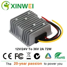XINWEI DC12V24V Шаг до DC36V 2A 72 Вт конвертер алюминиевые стабилизаторы напряжения Стабилизаторы Электростатическая сумка для монитора и т. Д