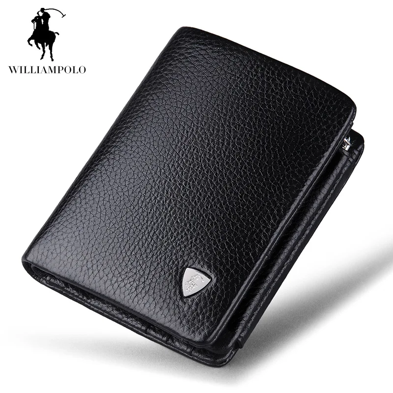 WILLIAMPOLO Brand Designer Luxury Italian Genuine Leather Men Wallet