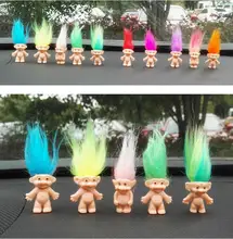5 pçs/lote Cabelo Colorido Boneca Troll Membros Da Família Papai Mamãe Bebê Menino Menina Leprocauns Barragem Trolls Brinquedo Presentes Amor Feliz Família