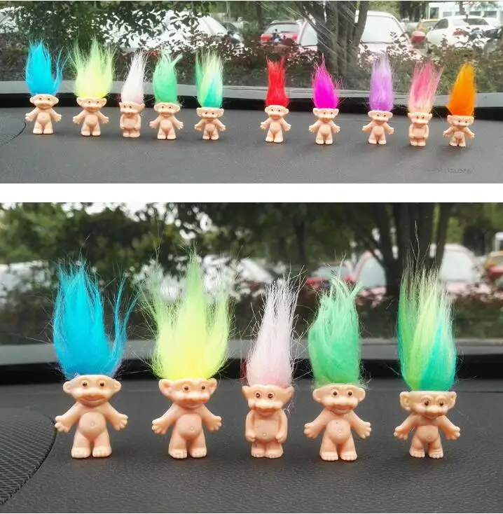 5pcs lot Colorful Hair Troll Doll Family Members Daddy Mummy font b Baby b font Boy