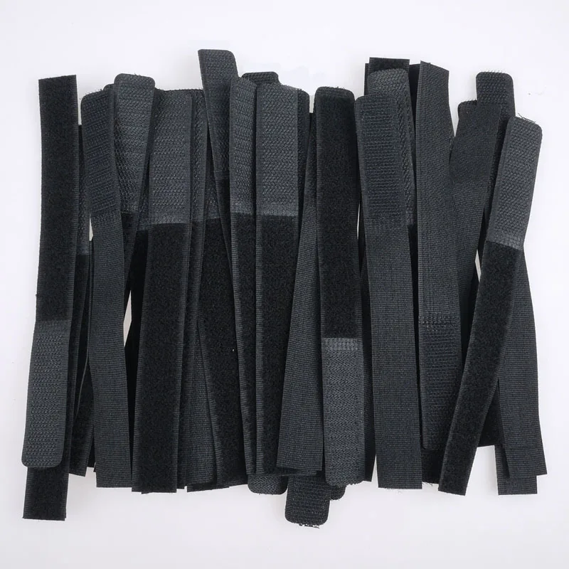 

20Pcs Black Reusable Magic Tapes Cables Ties Messy Wires Bundled Organize Straps For Effect Pedal Cable