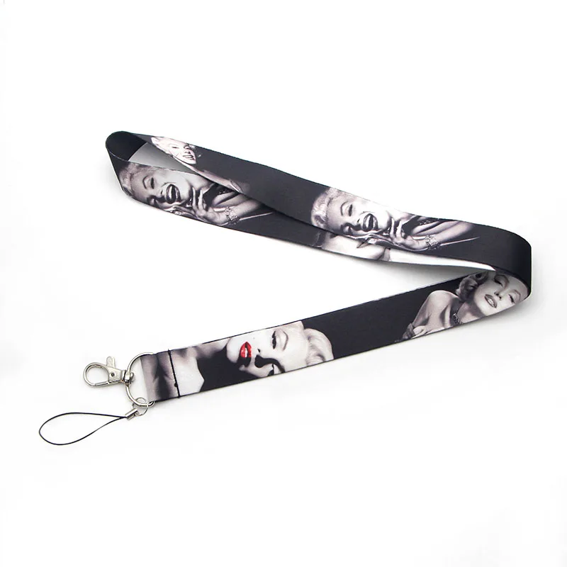 P2200 Dongmanli Мэрилин Монро Брелок lanyards держатель удостоверения личности ID карта Пропуск Тренажерный зал мобильный телефон USB бейдж держатель ключевой ремень