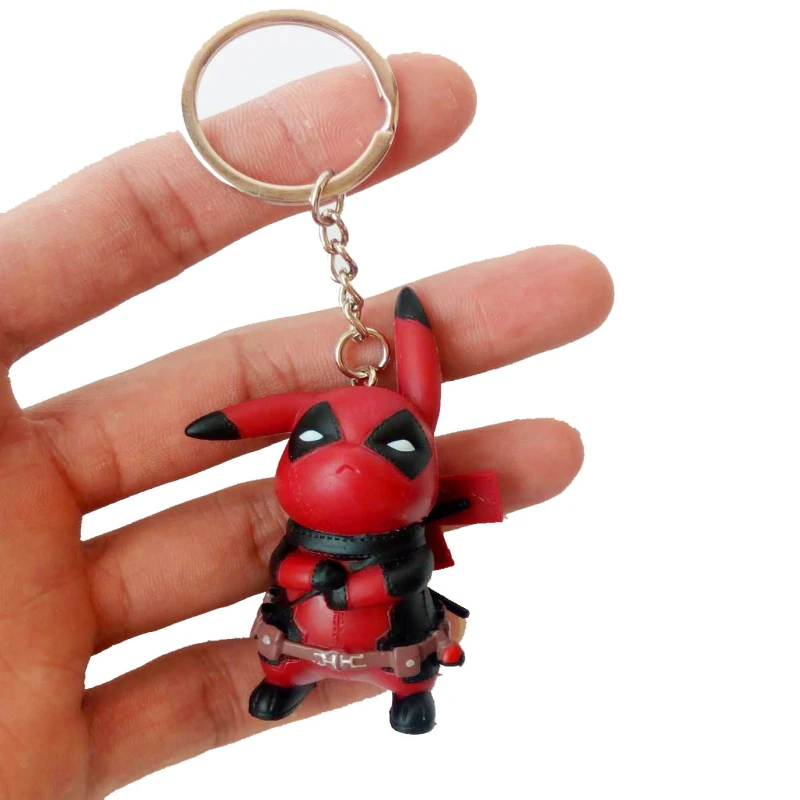 New Cute Pikach Cosplay Deadpool Keychain Toys With Original Box Game Friday FAIRY TAIL Happy Supper Hero Aquaman Figure Kid Toy | Игрушки и
