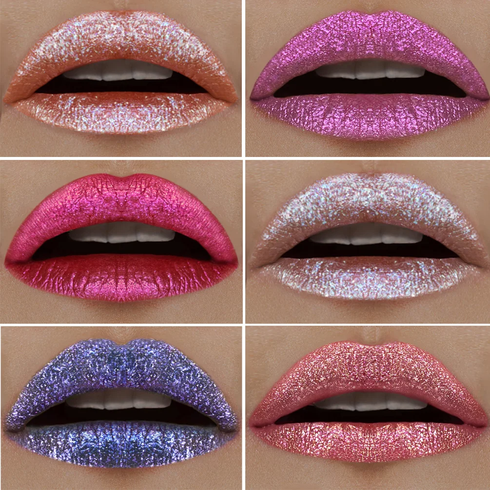 Iridescent waterproof Glitter Matte Liquid Lipstick Beauty Makeup Lip