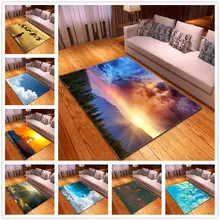 Скандинавский 3D закат декоративные ковры мягкий фланелевый ковер для гостиной чайный стол нескользящий Коврик Гостиная Спальня коврики для дома на заказ