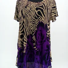 Весна, короткий рукав, круглый воротник, средний возраст, двухслойная Повседневная кружевная длинная футболка с круглым вырезом