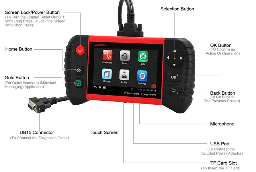 launch CRP touch LAUNCH CRP TOUCH PRO obd2 car diagnostic tool battery