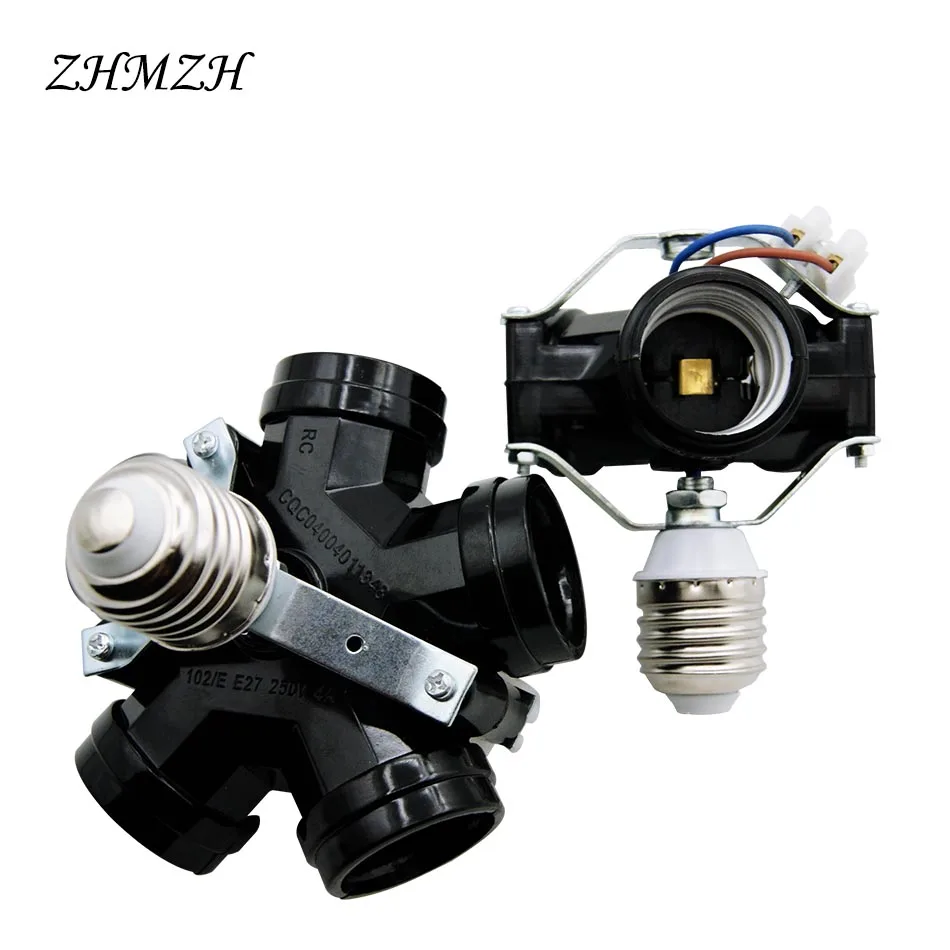 

5X E27 Screw-Mount Lamp Holder High Power 5 Heads E27 Lamp Base Cap For Droplight & Celling Lamp DIY lighting spare parts 5 in 1