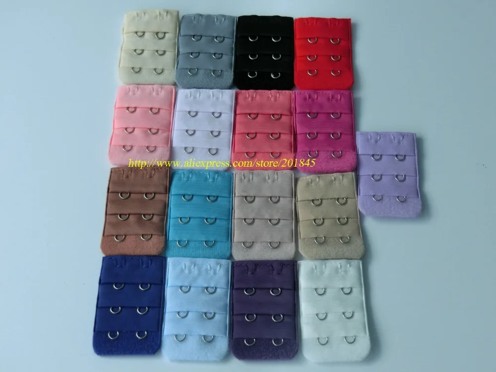 

20 Pcs Elastic Bra Extender 3 Row 2 Hooks Extension Button Three Hook Adjustable Women Underwear