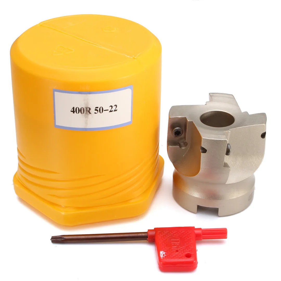 

New BAP 400R-50-22 Indexable Milling Cutter 4 Flute Face End Mill with Wrench For Heavy Cutting