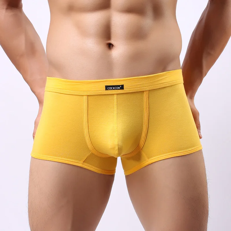 

Cockcon Men Underwear Boxers Cotton Comfortable Sexy Solid Modal U Convex Pouch Men Shorts Boxers