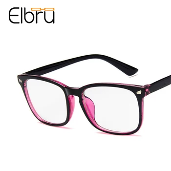 

Elbru Classic Square Glasses Frame Men and Women Retro Anti Blue Ray Spectacle Frames Vitage Clear Lens Eyeglasses Blue Light
