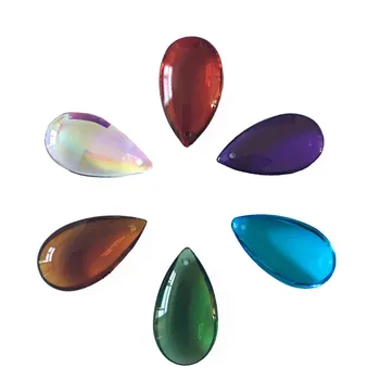 

100pcs/Lot , Various Color 16x22mm Crystal Smooth Prism Pendant Droplet Small Beads Parts Free Shipping