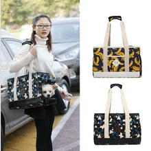 Холщовая маленькая сумка-переноска для животных для домашних животных, сумка-тоут, уличная Складная Йоркширский терьер переноска, сумка для покупок, сумка-слинг с крюком