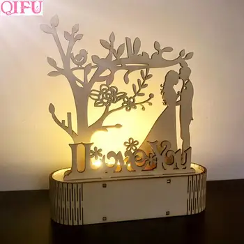 

QIFU MR MRS Wedding Wooden Decoration With LED Light Rustic Wedding Decoration Wedding Table Event Party Decor Weeding Supplies