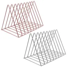 Home Office Metal Iron Storage Rack Desktop Book Magazine Organizer Bookshelf Holder Modern Artistic Geometric Decoration 69 46 19 5cm double layer bamboo bookcase desktop bookshelf book storage rack with drawer