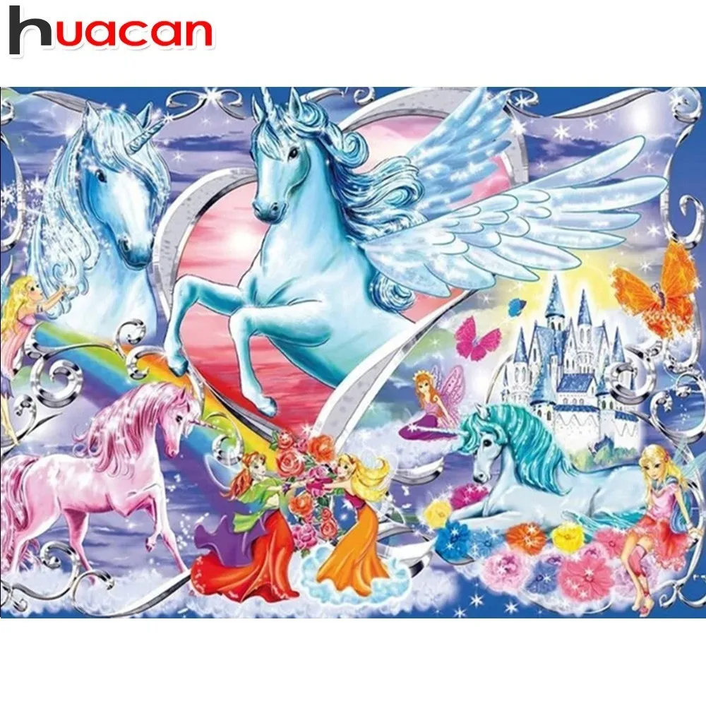 

HUACAN Full Square Diamond Mosaic Animal Diamond Embroidery Cross Stitch Horse Picture Of Rhinestones Diamond Painting Handmade