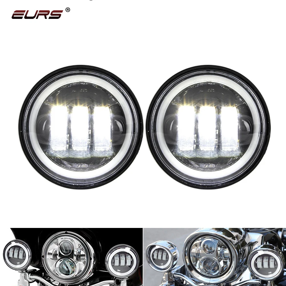 

EURS 1pcs 30W 4.5inch Motorcycle Fog Lamp Motorbike Headlight LED Fog Light Bulbs With Angle Eyes For Motorcycle Fog Lights