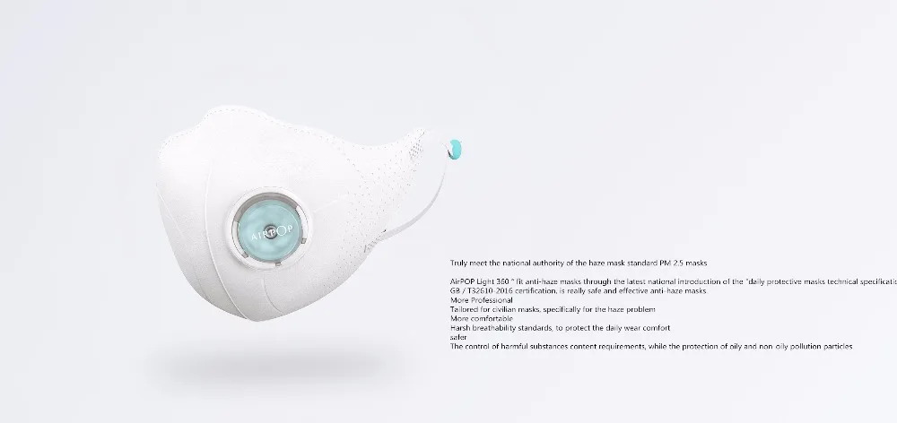 Xiomi Mijia Airpop 360 градусов легкая воздушная одежда PM2.5 анти-маска от дыма Регулируемая ухо висячие удобные для xiaomi умный дом