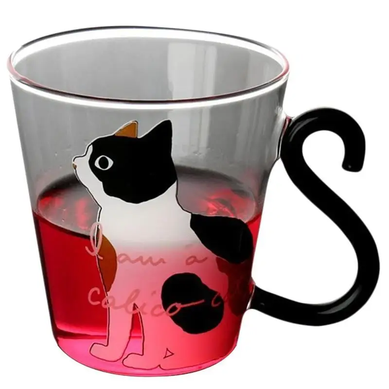 8.5oz Cute Cat Shape Printing Cup Glass Water Cup Printed Cat Heat-Resistant Milk Glass Cup Juice Glass Insulated Glass Mug 8.5oz Cute Cat Shape Printing Cup Glass Water Cup Printed Cat Heat-Resistant Milk Glass Cup Juice Glass Insulated Glass Mug