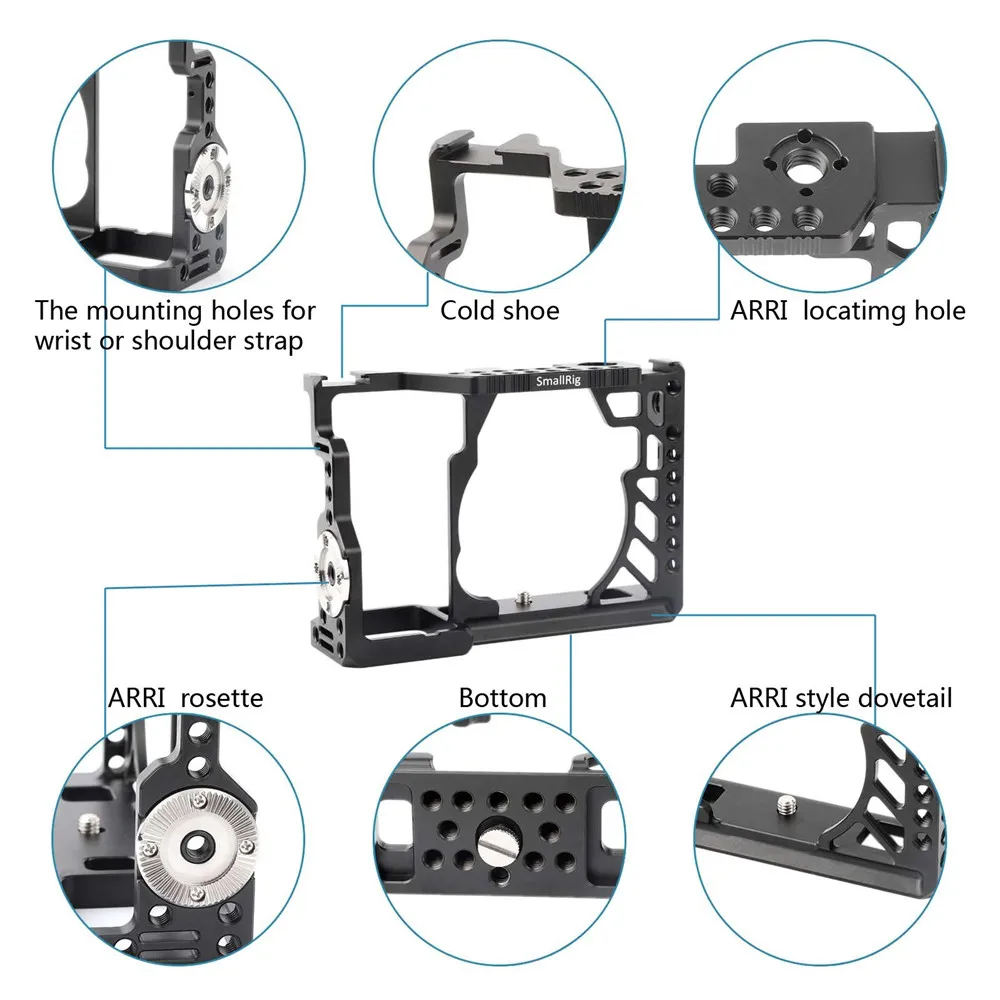 Клетка для камеры SmallRig серии A7 для sony A7/A7R/A7S, облегает ячейку A7 с креплением Arri Rosette 1/4 3/8 резьбовыми отверстиями 1815