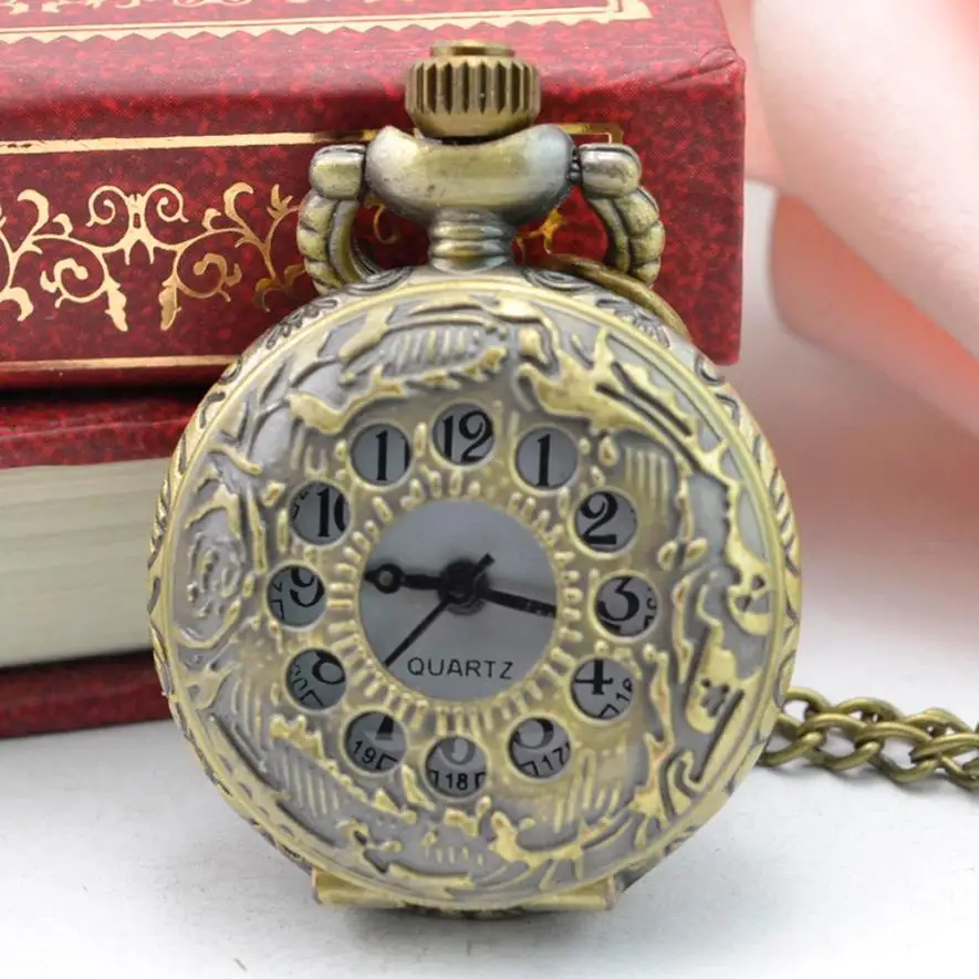 

Pocket Watch Men's Vintage Steampunk Retro Bronze Design Pocket Watch New fashion Quartz Pendant Necklace Gift Watches 313