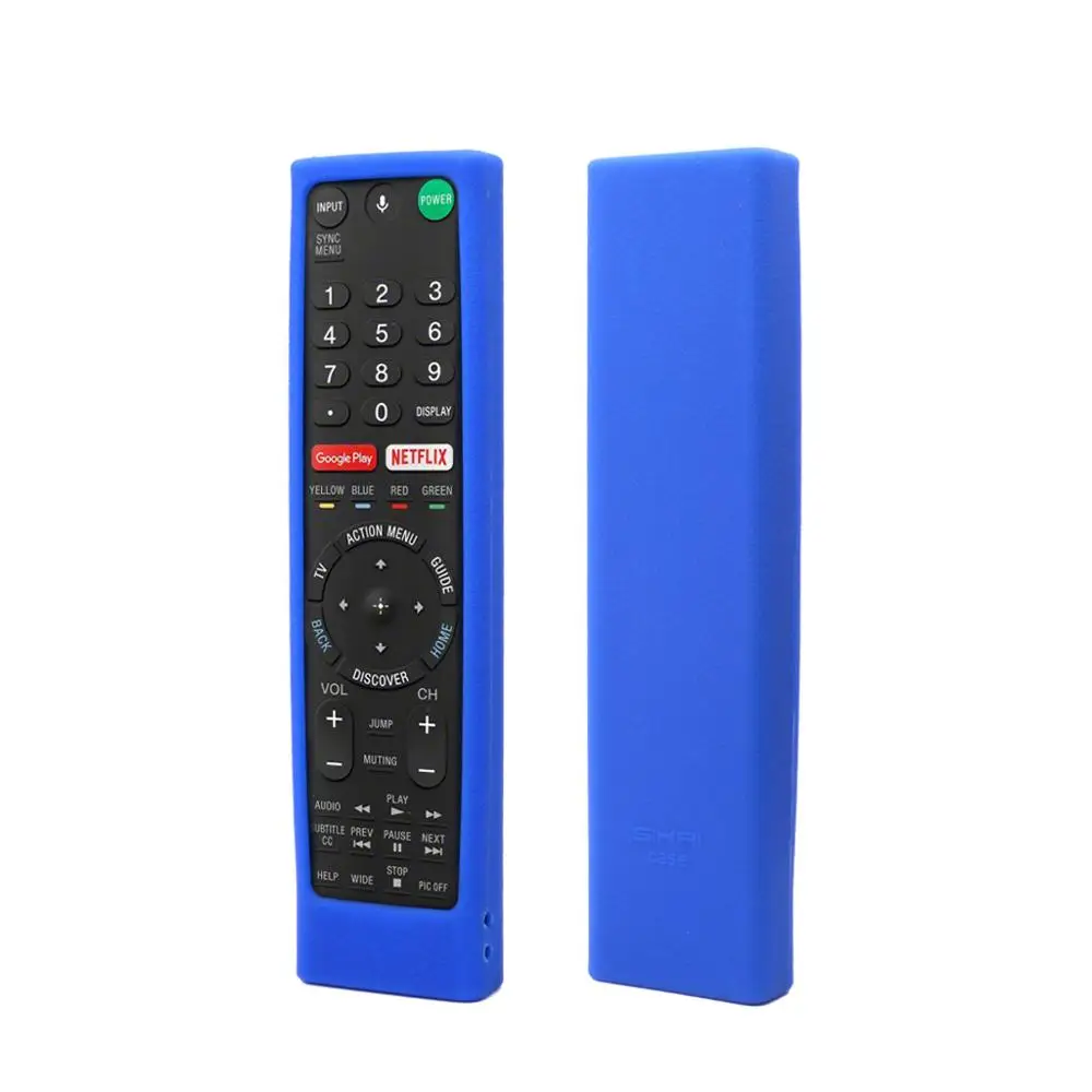 Silicone Cover Case Protective Skin For Sony RMF-TX200C Smart TV Remote - Цвет: blue