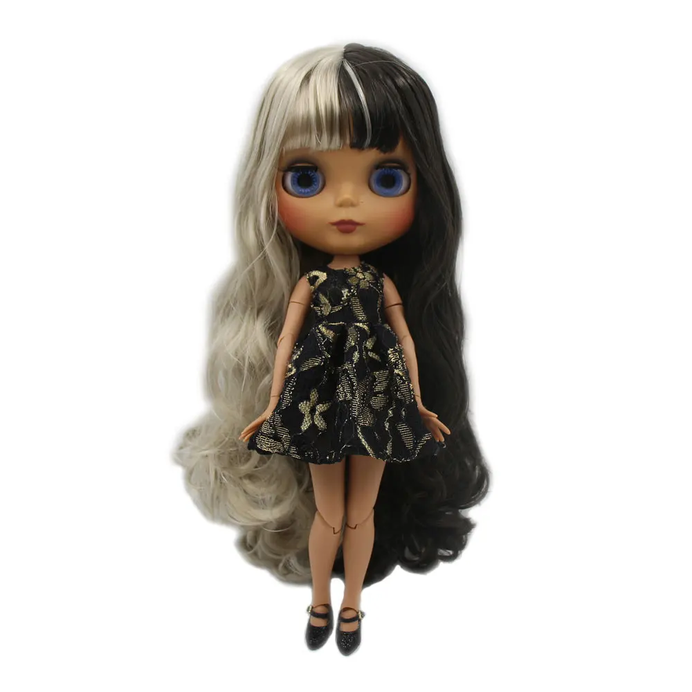 Кукла Blyth ICY DBS с черным матовым лицом и шарнирным телом 1/6 шарнирная черная