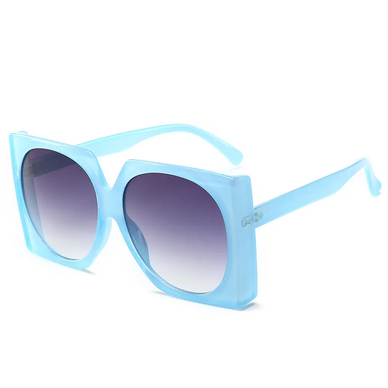 Imwete, классические квадратные солнцезащитные очки, для женщин и мужчин, Ретро стиль, красные, фиолетовые, солнцезащитные очки, оттенки, UV400, большая оправа, солнцезащитные очки, для девушек, градиентные очки - Цвет линз: Blue