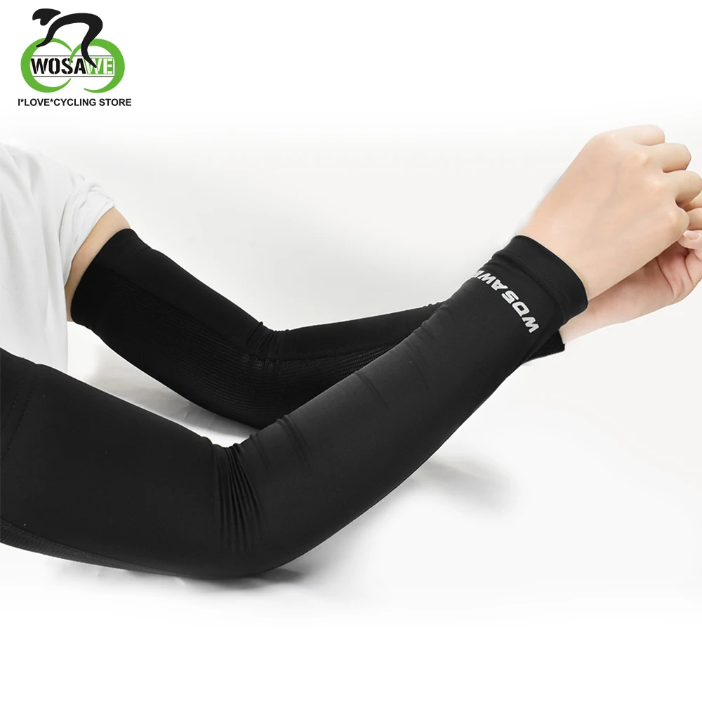 

WOSAWE Ice Fabric Arm Sleeves Manguito Ciclismo Camping Cycling Bicycle Fitness Riding Sunscreen UV Protection Arm warmers