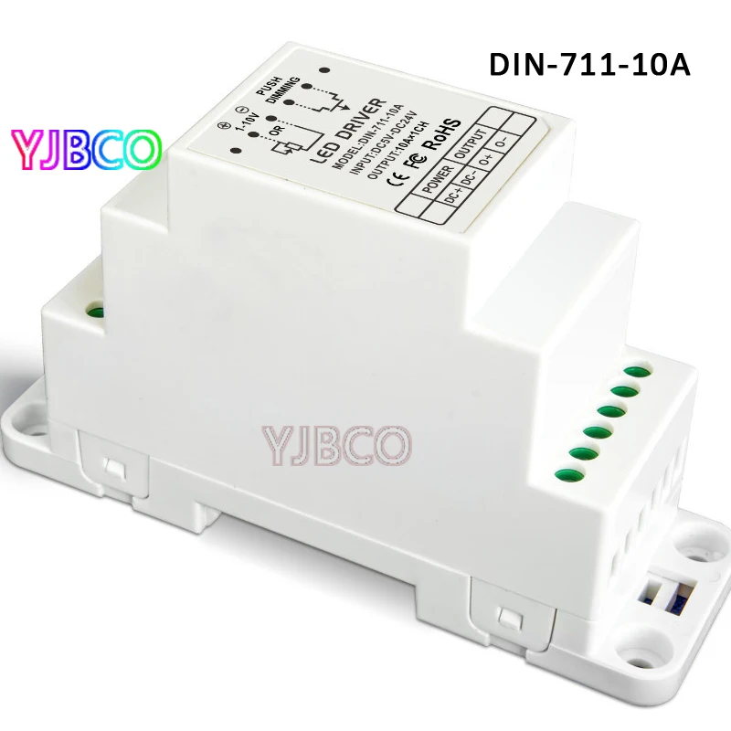 

Good price DC5V-24V CV 0-10V to PWM Dimmer Driver DIN-711-10A (DIN rail/Screw dual-use) input 10AX1CH 50W/120W/240W output