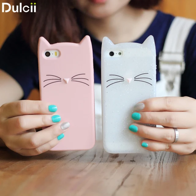 coque iphone 7 chat silicone 3d