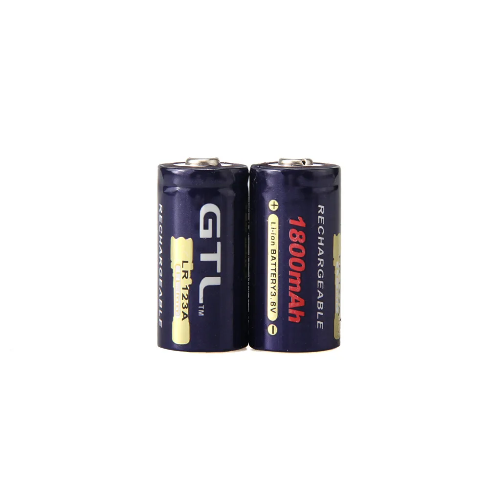 

1/2/4/lot 100% New Original LR123A 3.7V 1800 mah 123A Lithium Rechargeable Battery Large Capacity GTL flashlight Li-ion battery