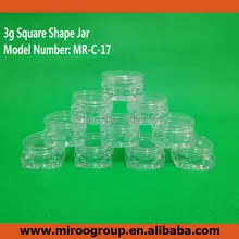FreeShip High Quality 100PCS 3g clear plastic cosmetic jar pot for nail art glitters small cream